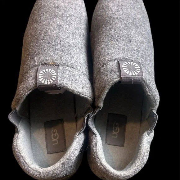 UGG Hanz Men's Gray Colored Wool Clog Style Home Shoes/Slippers Size 11 - Picture 6 of 7